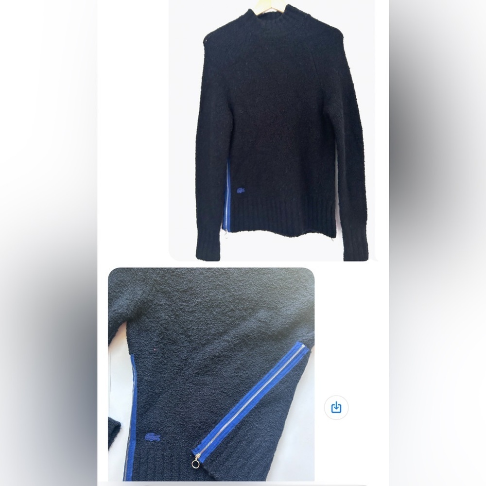 Lacoste navy blue Sweater with side zipper boucle - Picture 2 of 9